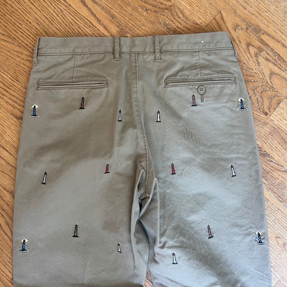 J.Crew Lighthouse Embroidered Khakis Mens 31